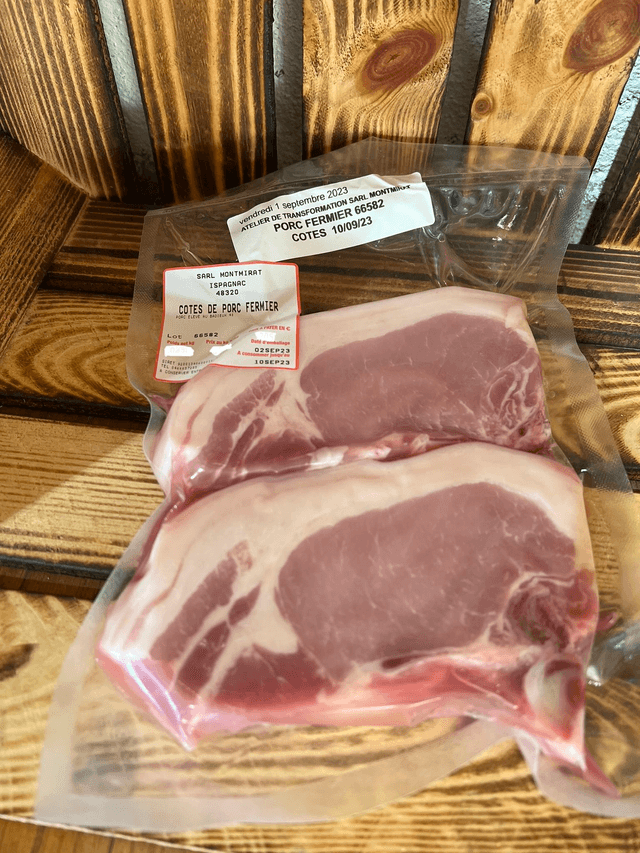 Côtes de porc fermier 470g